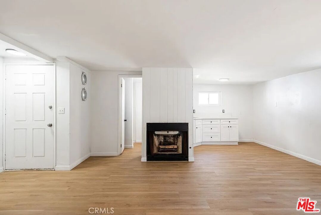 Fireplace, Interior, Recessed Lighting, Wood Texture Flooring