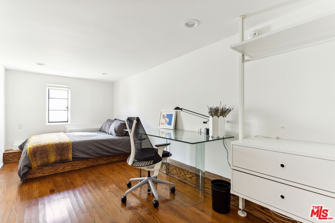 Bedroom, Home Office, Interior, Recessed Lighting, Wood Texture Flooring