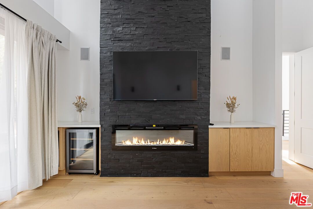 Fireplace, Interior, Stone Walls, Wood Texture Flooring