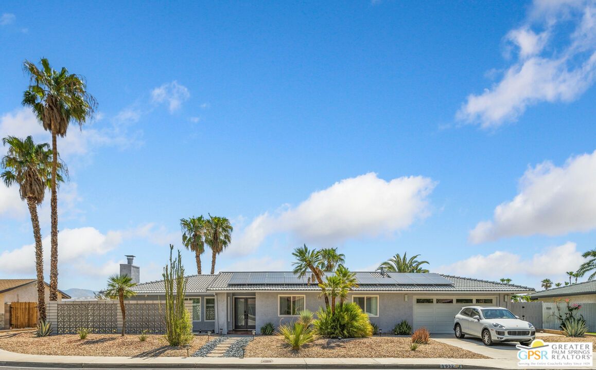 Attached, Exterior, Facade, Solar Panels, Ranch