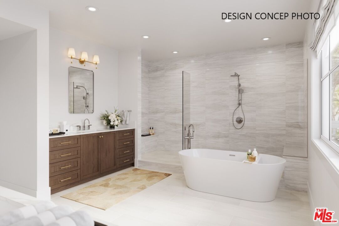 Bathroom, Dual Sink Vanities, Free Standing Baths, Interior, Recessed Lighting