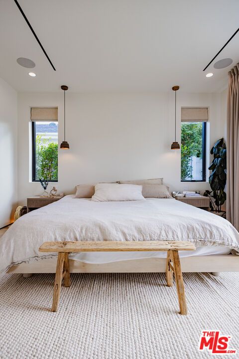 Bedroom, Interior, Pendant Lights, Recessed Lighting