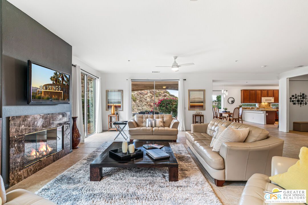 Dining room, Fireplace, Interior, Kitchen, Living room, Recessed Lighting