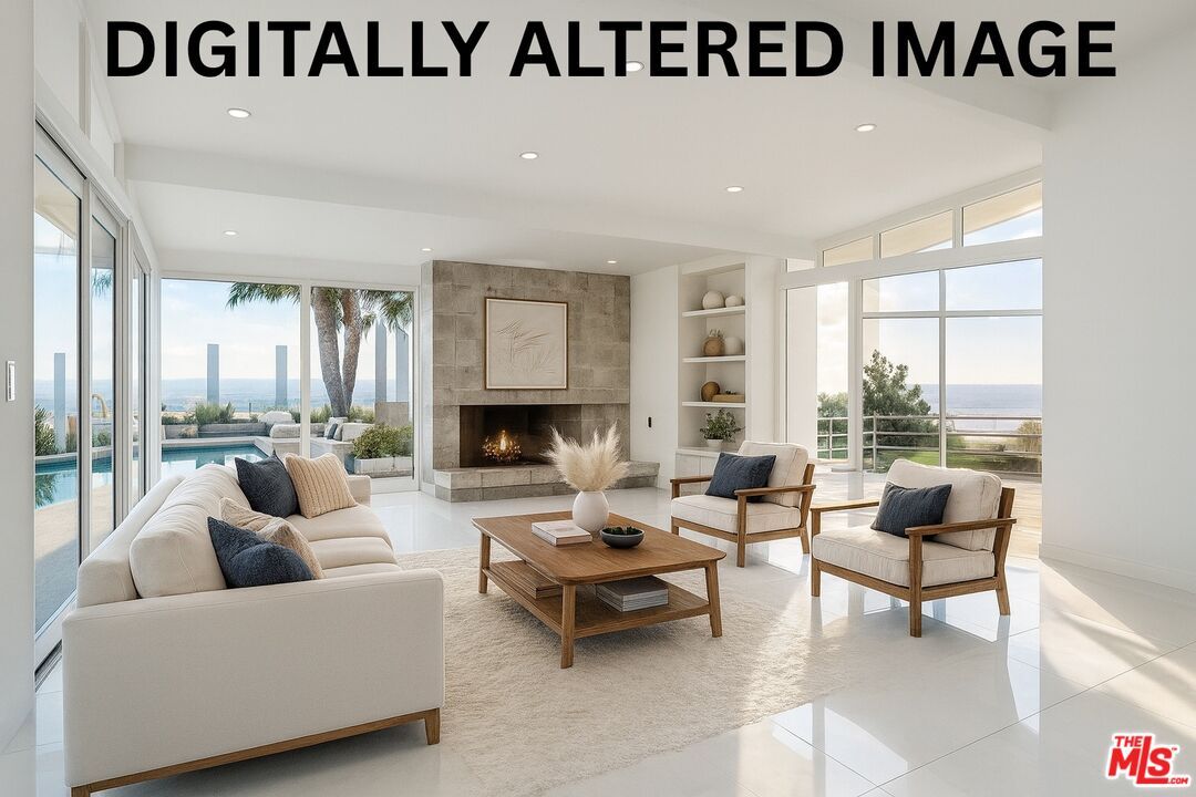 Fireplace, Interior, Living room, Recessed Lighting, Water