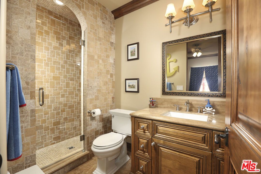 Bathroom, Glass Shower, Interior, Stone Walls