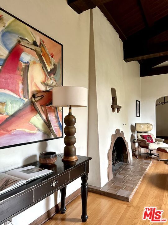 Fireplace, Interior, Wood Texture Flooring