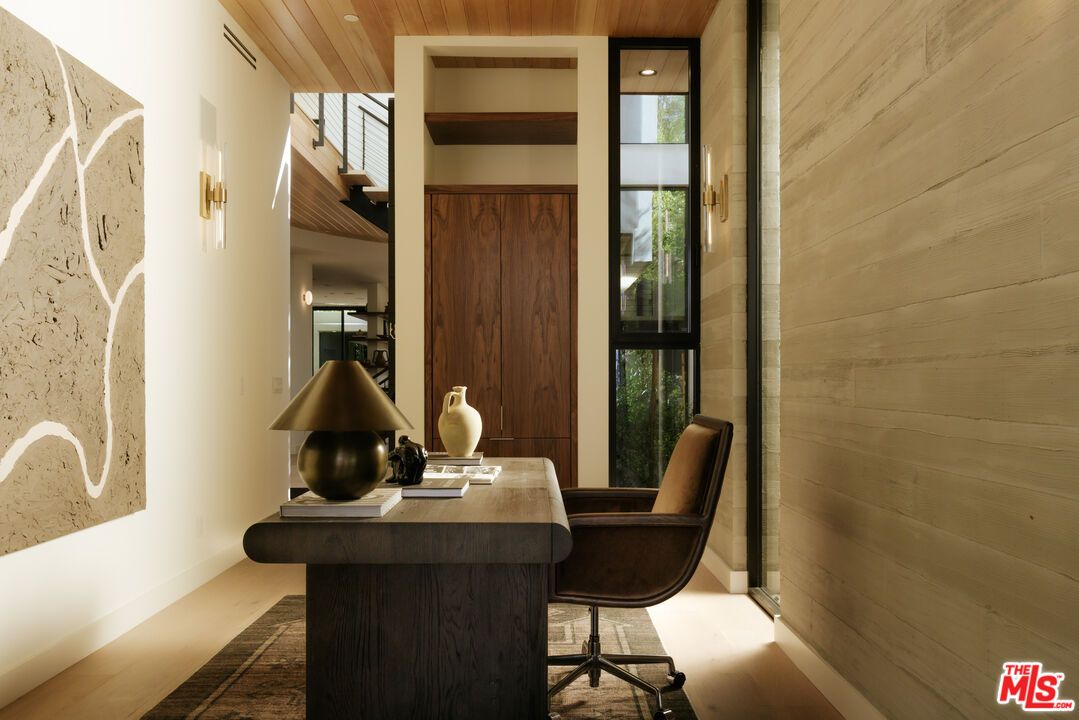 Home Office, Interior, Recessed Lighting, Wooden Ceilings