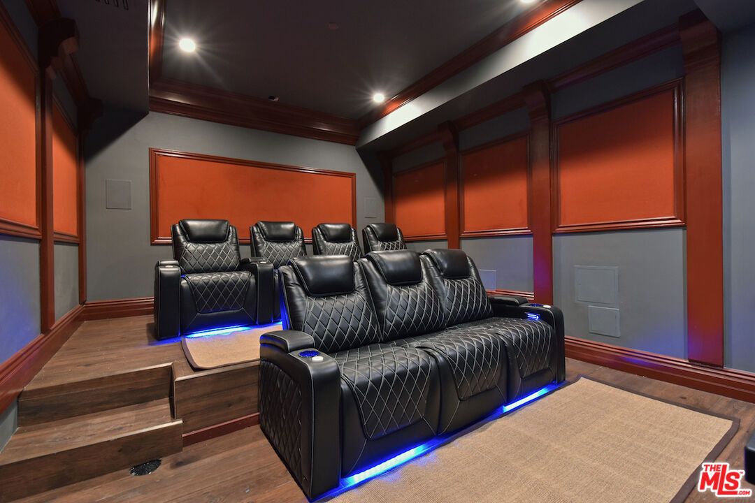 Home Theatre Room, Interior, Recessed Lighting, Theatre Room, Wood Texture Flooring