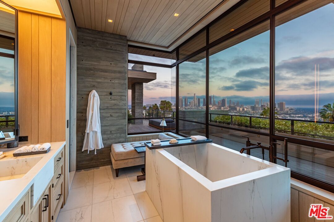 Bathroom, Interior, Recessed Lighting, Water, Wooden Walls