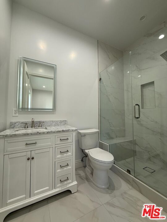 Bathroom, Glass Shower, Interior, Marble, Marble Walls, Recessed Lighting