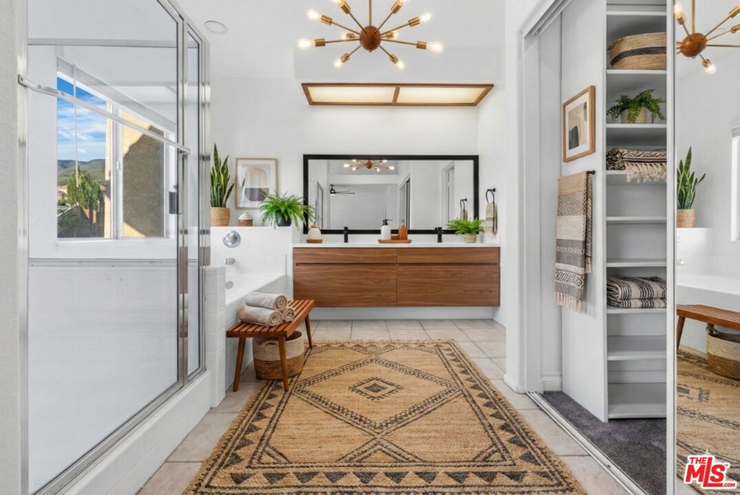 Bathroom, Glass Shower, Interior, Pendant Lights