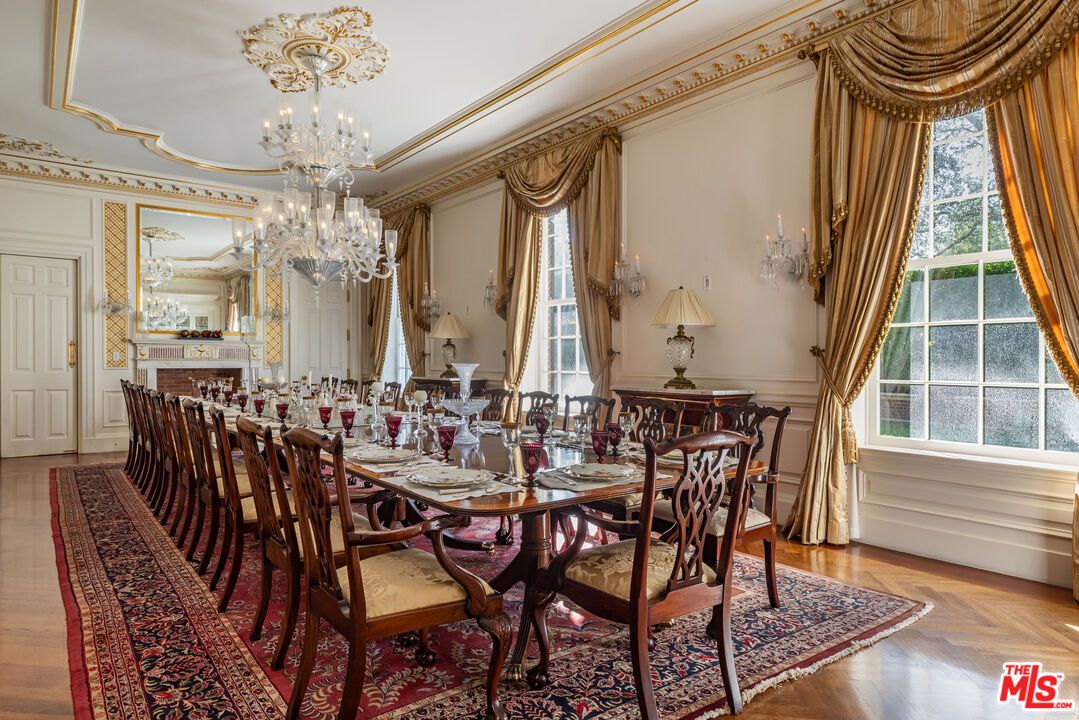 Chandelier, Dining room, Interior, Wood Texture Flooring