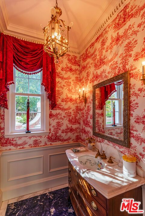 Bathroom, Chandelier, Interior
