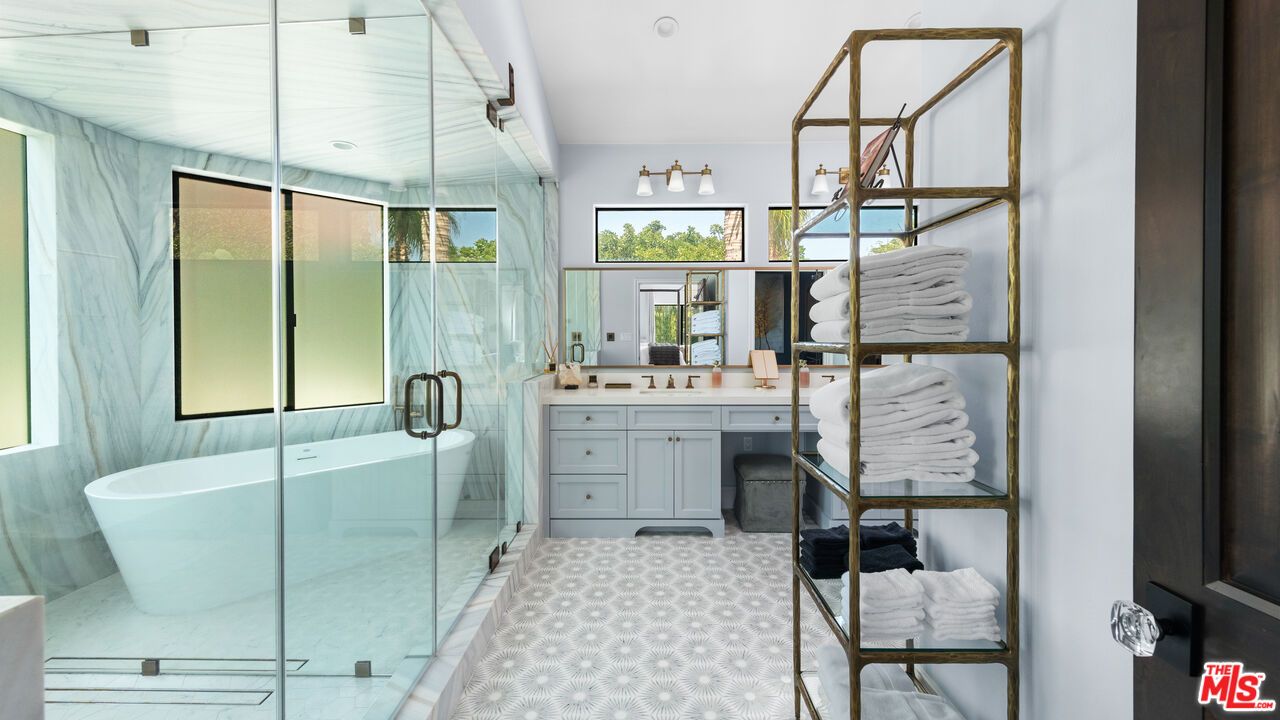 Bathroom, Free Standing Baths, Glass Shower, Interior