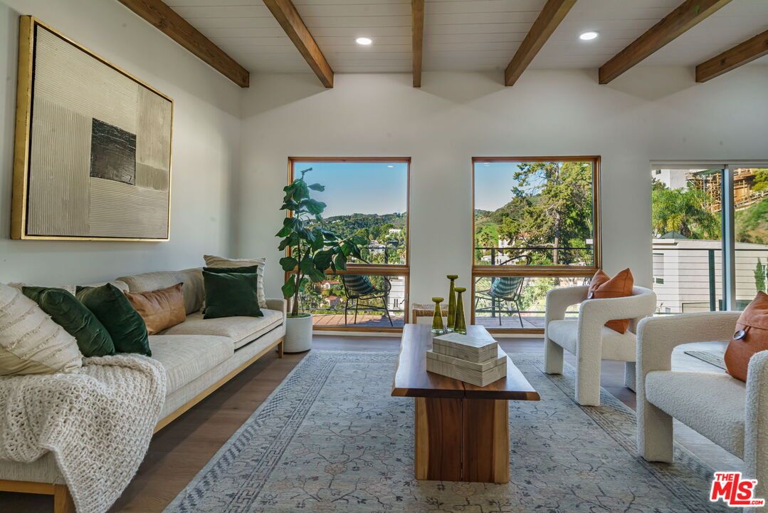 Interior, Living room, Recessed Lighting, Wooden Beams, Wood Texture Flooring
