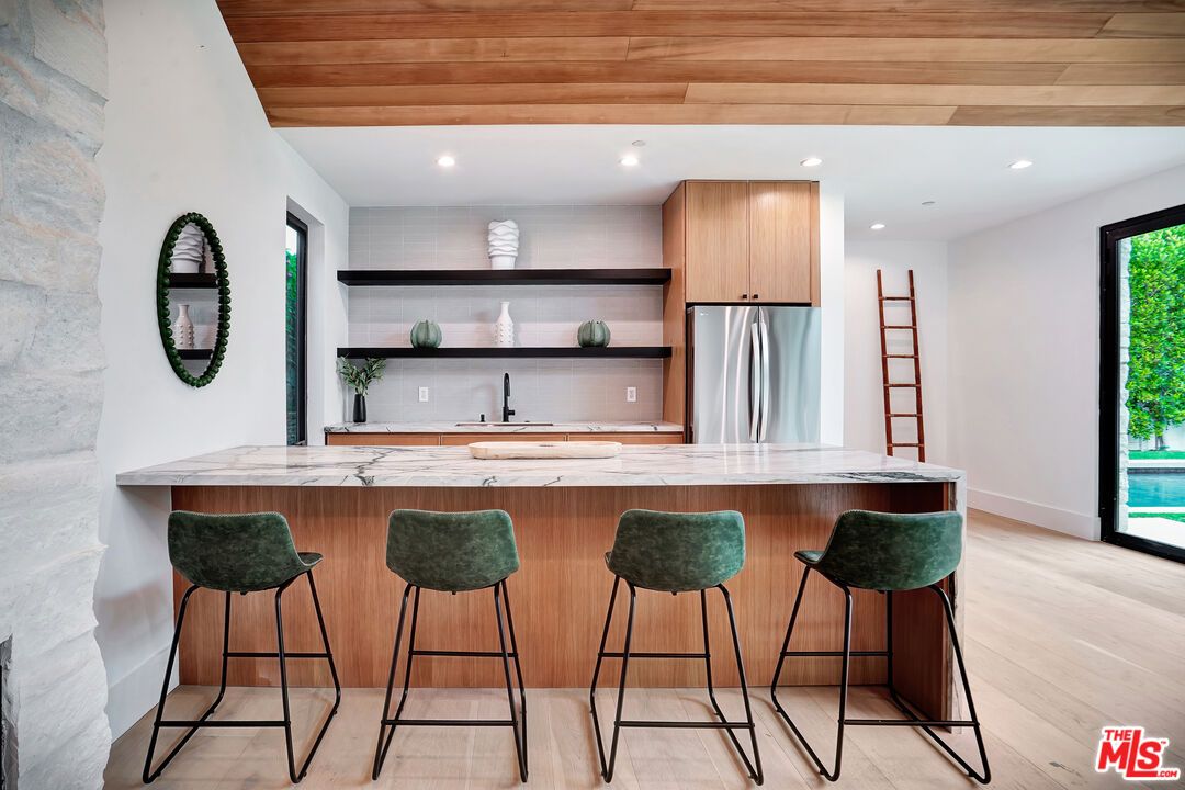 Interior, Kitchen, Recessed Lighting, Stainless Steel Appliances, Wooden Ceilings, Wood Texture Flooring