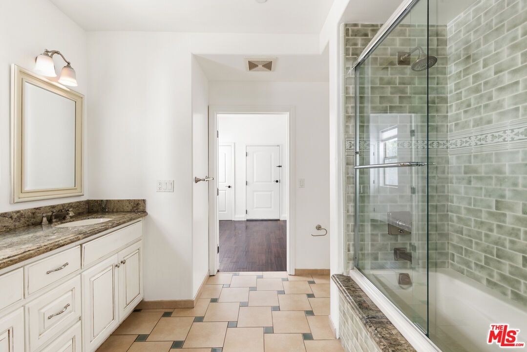 Bathroom, Glass Shower, Interior, Wood Texture Flooring