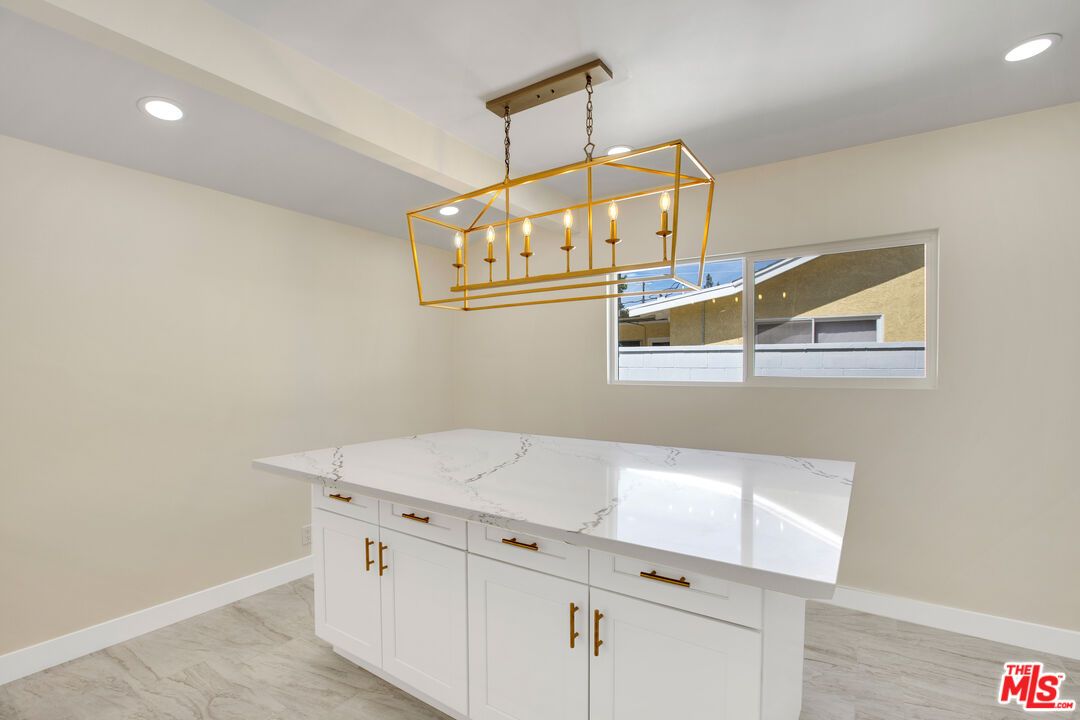Interior, Kitchen, Marble, Pendant Lights, Recessed Lighting