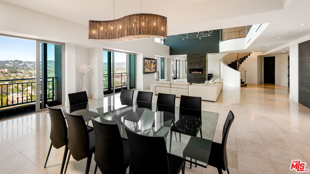 Chandelier, Dining room, Fireplace, Interior, Living room, Recessed Lighting