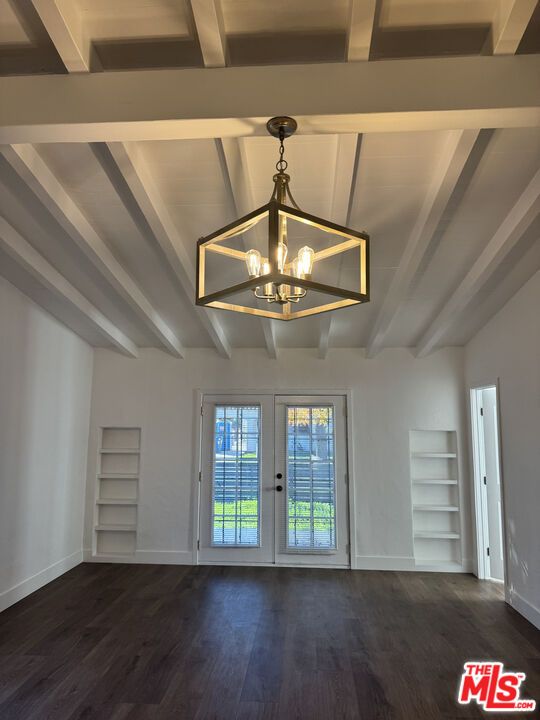 Empty room, Interior, Pendant Lights, Wood Texture Flooring
