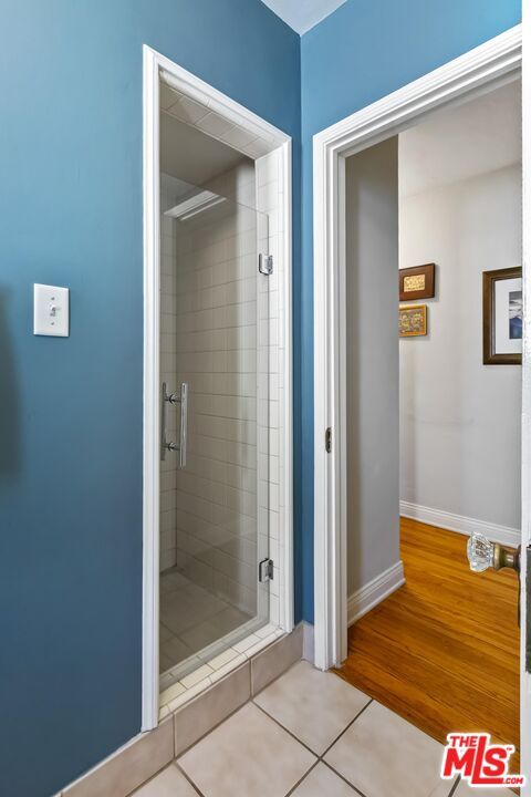 Bathroom, Glass Shower, Interior, Wood Texture Flooring