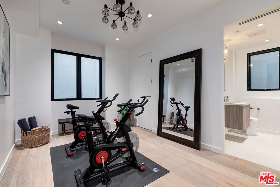 Fitness Equipment, Interior, Recessed Lighting, Wood Texture Flooring