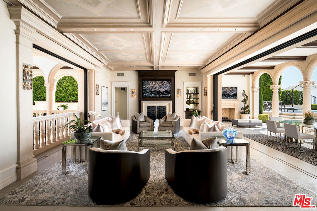 Dining room, Fireplace, Interior, Living room, Recessed Lighting