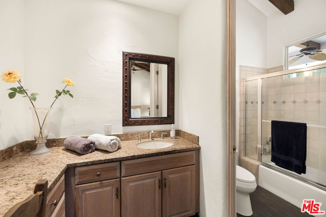 Bathroom, Dual Sink Vanities, Glass Shower, Interior, Wood Texture Flooring