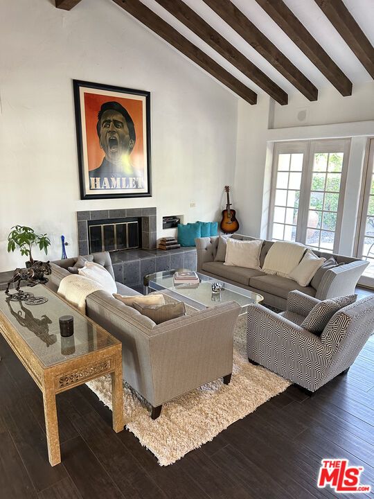 Fireplace, Interior, Living room, Wooden Beams, Wood Texture Flooring