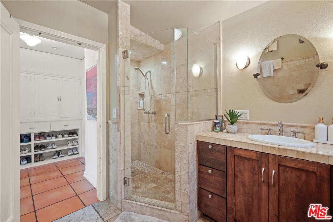Bathroom, Glass Shower, Interior, Tile Countertops