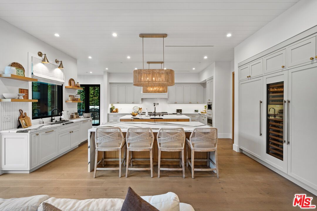 Chandelier, Interior, Kitchen, Pendant Lights, Recessed Lighting, Wood Texture Flooring