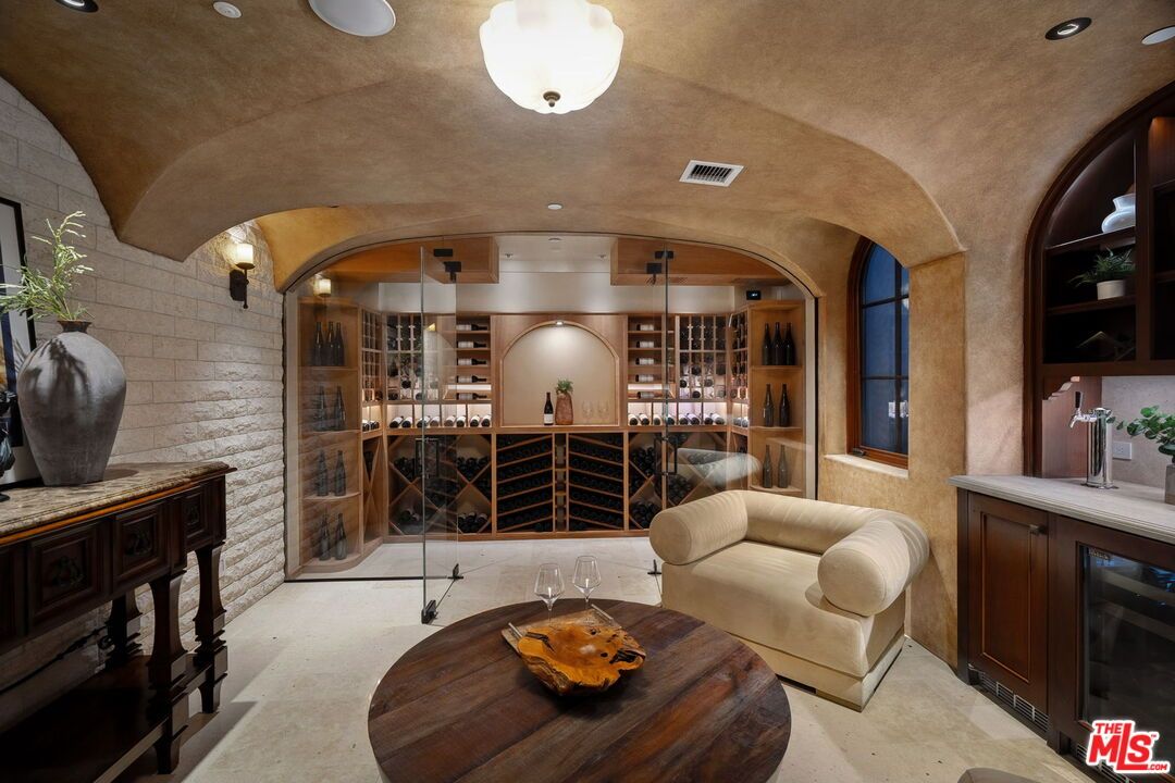 Interior, Recessed Lighting, Stone Walls, Wine Storage