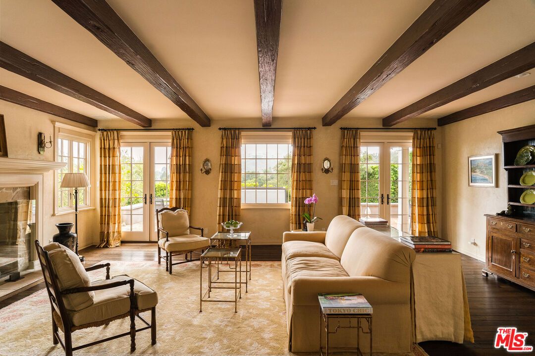 Fireplace, Interior, Living room, Wooden Beams, Wood Texture Flooring