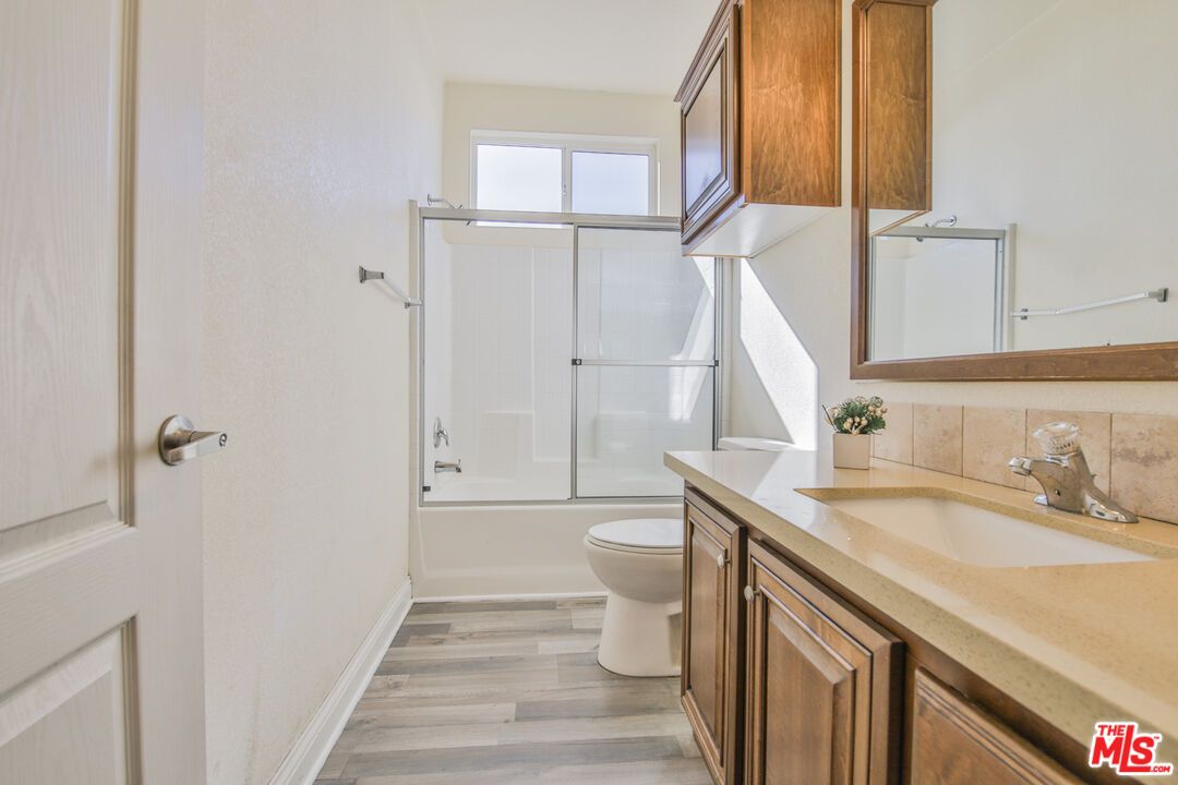 Bathroom, Glass Shower, Interior, Wood Texture Flooring