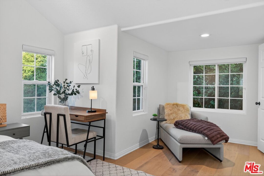 Bedroom, Home Office, Interior, Recessed Lighting, Wood Texture Flooring