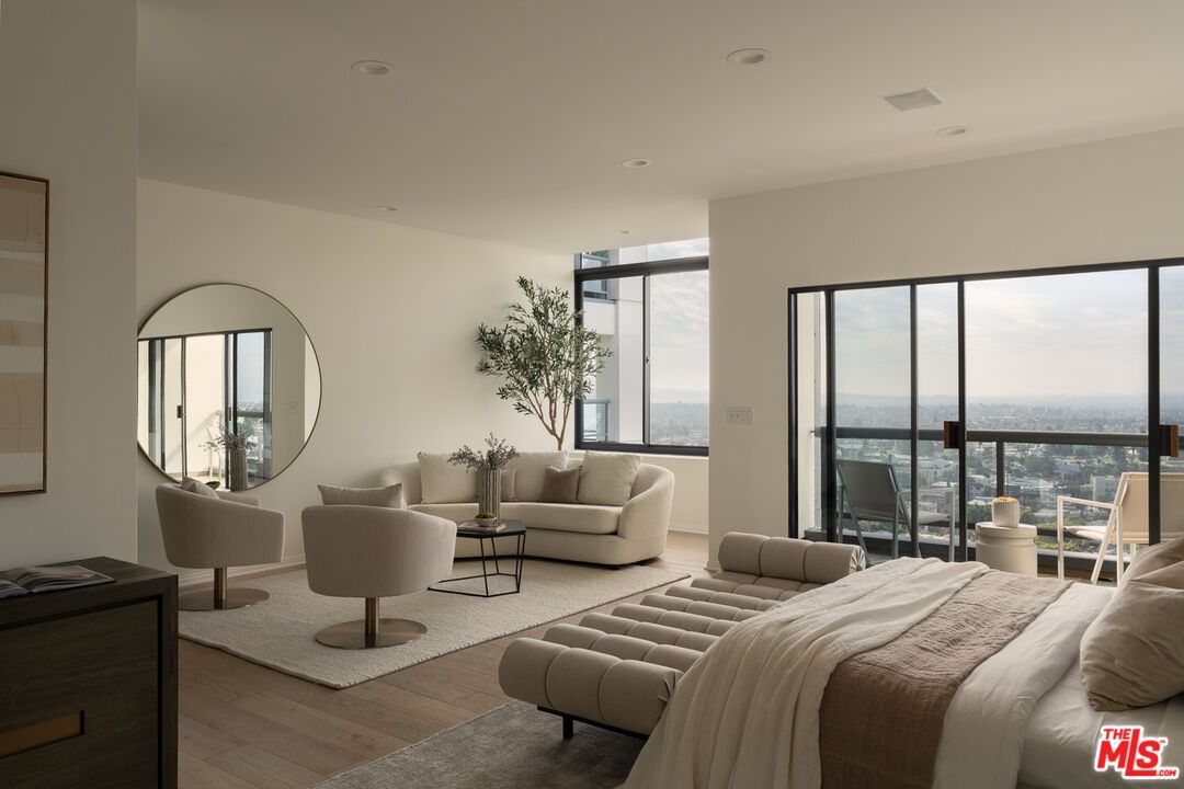 Bedroom, Interior, Living room, Recessed Lighting, Water, Wood Texture Flooring