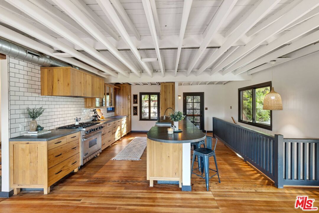 Interior, Kitchen, Pendant Lights, Stainless Steel Appliances, Wood Texture Flooring