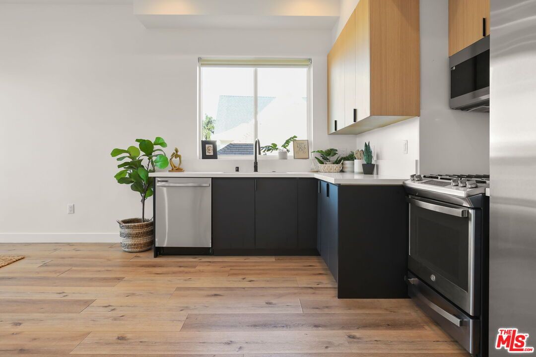 Interior, Kitchen, Stainless Steel Appliances, Wood Texture Flooring