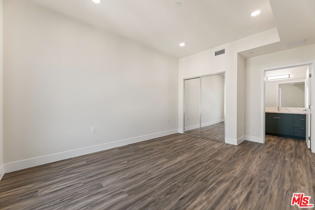 Bathroom, Empty room, Interior, Recessed Lighting, Wood Texture Flooring