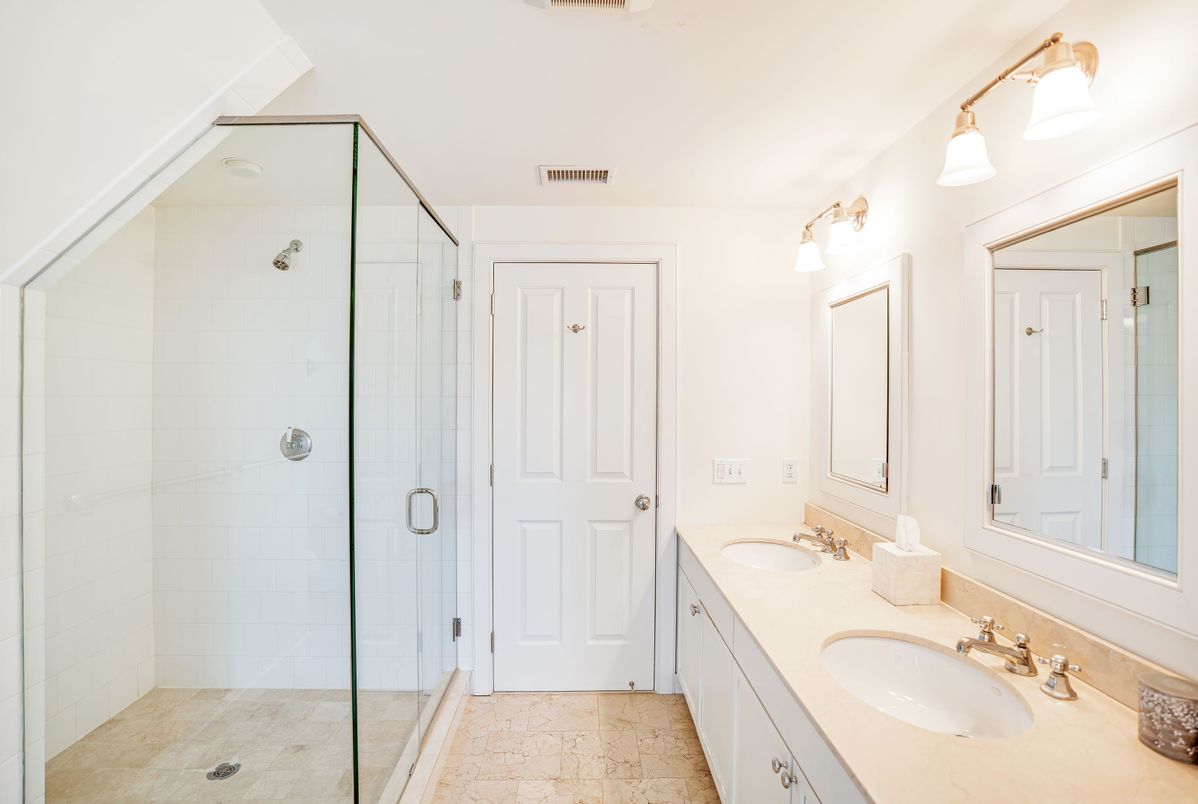 Bathroom, Dual Sink Vanities, Glass Shower, Interior