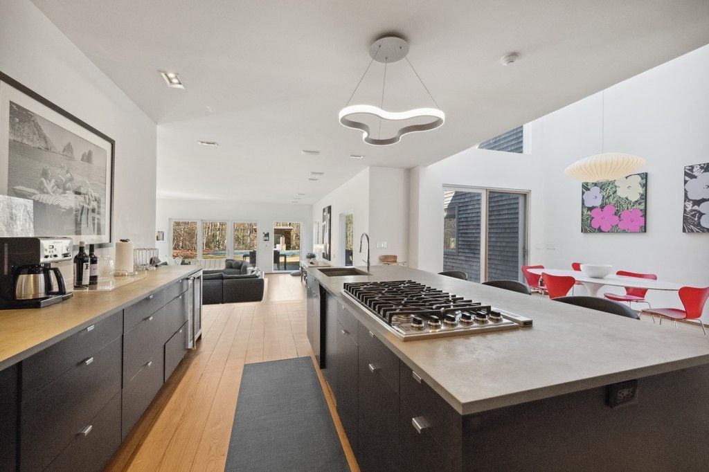 Dining room, Interior, Kitchen, Living room, Pendant Lights, Recessed Lighting, Wood Texture Flooring