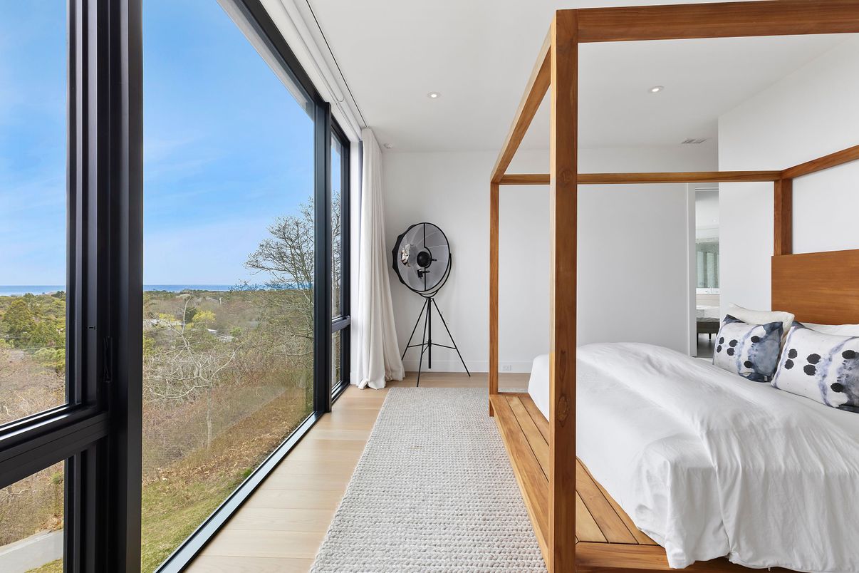 Bedroom, Interior, Recessed Lighting, Water, Wood Texture Flooring