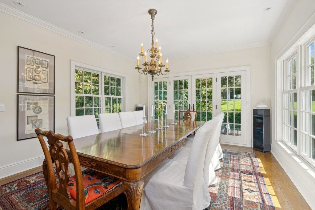 Chandelier, Dining room, Interior, Wood Texture Flooring