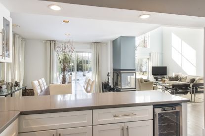 Fireplace, Interior, Living room, Recessed Lighting