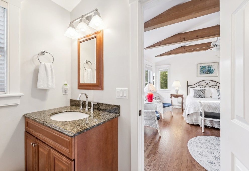 Bathroom, Bedroom, Interior, Wooden Beams, Wood Texture Flooring