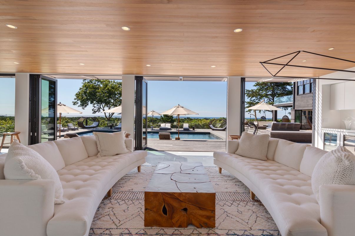 Interior, Living room, Recessed Lighting, Wooden Ceilings
