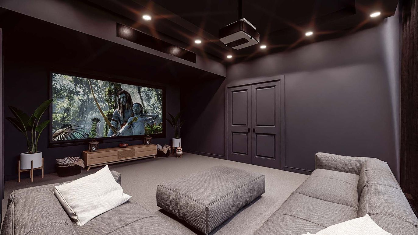 Interior, Projection Screen, Recessed Lighting, Theatre Room