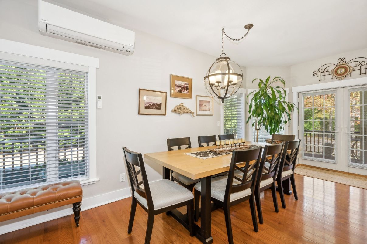 Chandelier, Dining room, Interior, Wood Texture Flooring