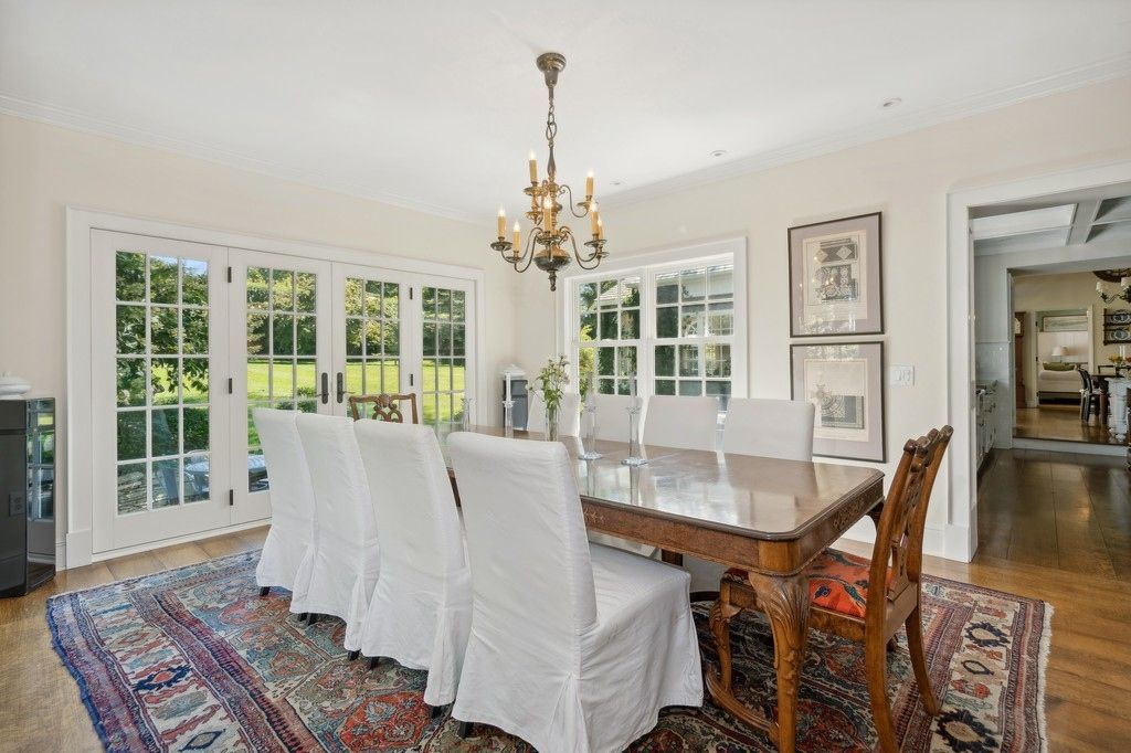 Chandelier, Dining room, Interior, Wood Texture Flooring
