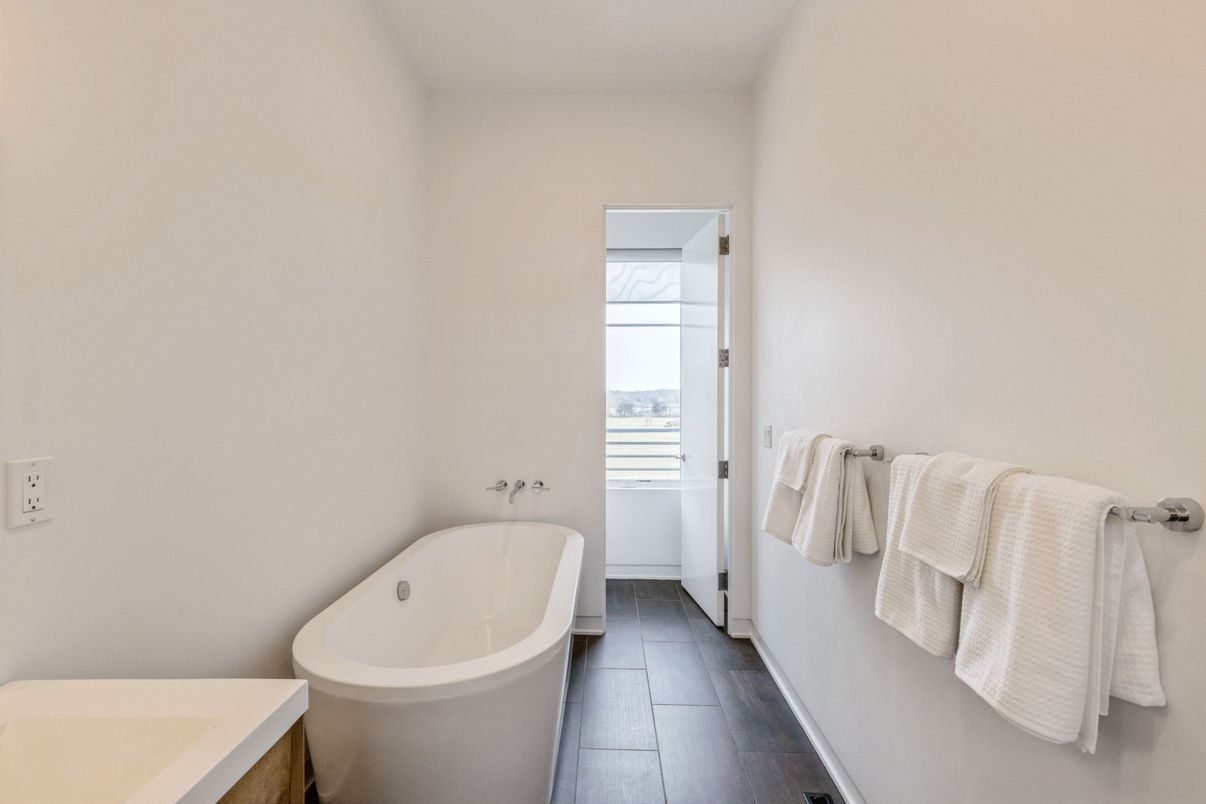 Bathroom, Free Standing Baths, Interior, Wood Texture Flooring